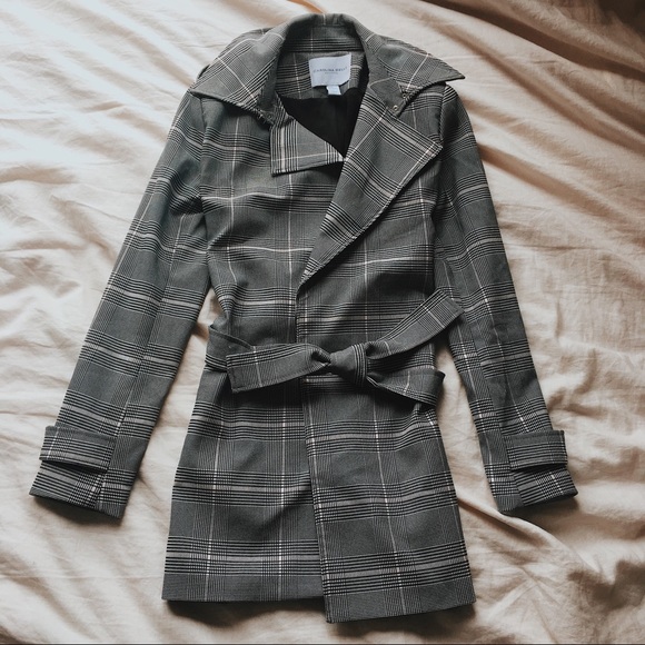 Carolina Belle Montréal Check Trench Coat - Picture 1 of 3